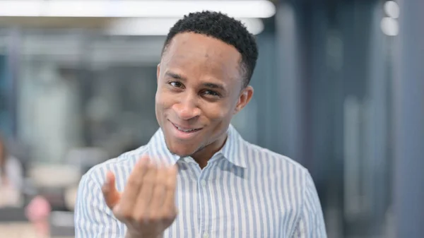 Portrait of African Businessman Pointing at Camera, Inviting — 스톡 사진
