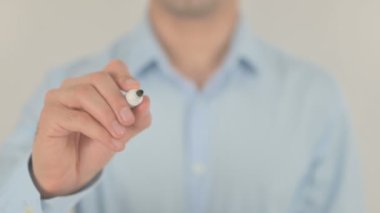 Time to Save Money, Man Writing on Transparent Screen