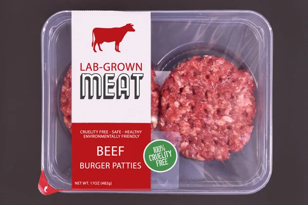 Concepto Carne Cultivada Laboratorio Para Producción Artificial Carne Cultivo Celular —  Fotos de Stock