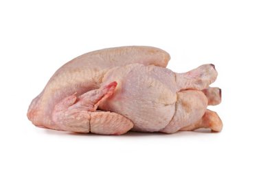 Tüm çiğ tavuk beyaz arka planda izole