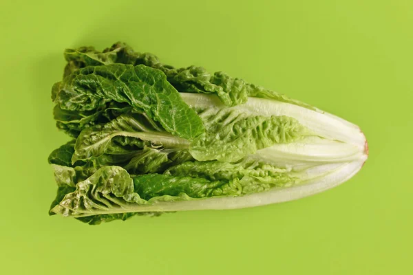 Romaine Salat Gemüse Auf Grünem Hintergrund — Stockfoto