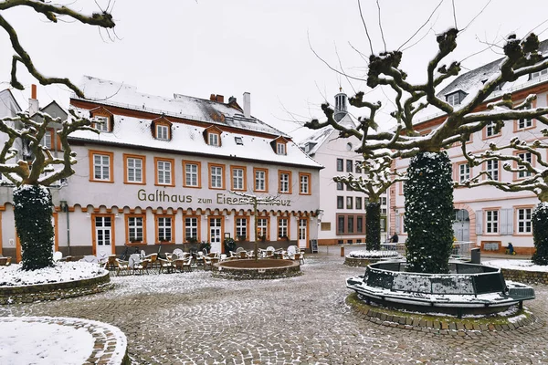 Heidelberg Alemania Febrero 2020 Plaza Ciudad Llamada Karlsplatz Con Restaurante — Foto de Stock