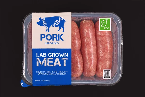 Concepto Carne Cultivada Laboratorio Para Producción Artificial Carne Vitro Cultivo — Foto de Stock