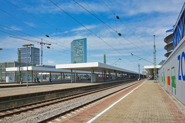 Mannheim Alemanha Agosto 2019 Faixas Plataformas Principal Estação Ferroviária Mannheim — Fotografia de Stock
