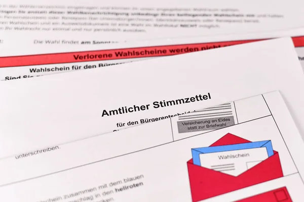 Dossenheim Deutschland März 2021 Deutscher Stimmzettel Für Die Öffentliche Entscheidung — Stockfoto