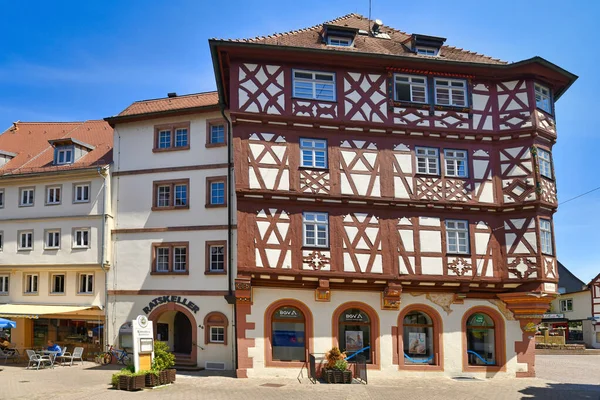 Mosbach Alemania Junio 2021 Centro Histórico Ciudad Con Casas Enmarcadas — Foto de Stock