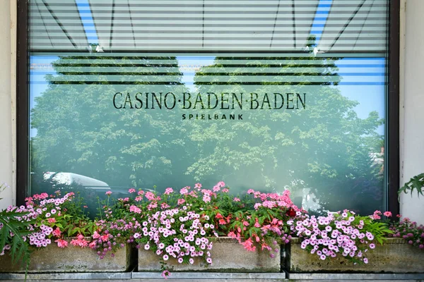 Baden Baden Germania Luglio 2021 Finestra Con Iscrizione Del Casinò — Foto Stock