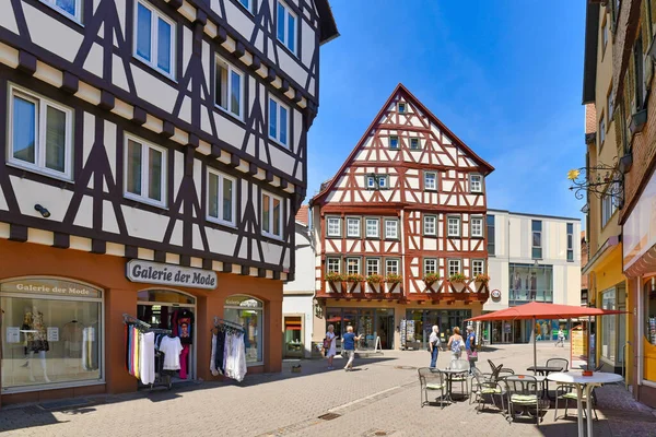 Мосбах Німеччина Червень 2021 Міський Центр Історичними Будинками Дерев Яними — стокове фото