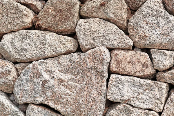 Pared Con Piedras Grises Marrones Irregulares Diferentes Tamaños Formas — Foto de Stock
