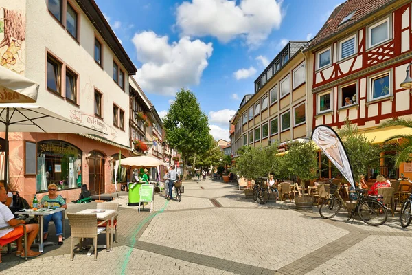Bensheim Alemanha Agosto 2021 Antigo Centro Histórico Cidade Com Restaurantes — Fotografia de Stock