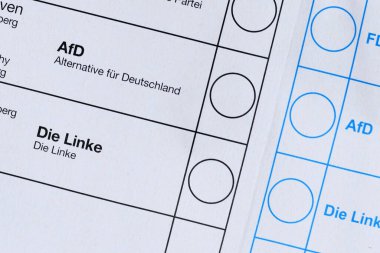 Heidelberg, Almanya - 11 Şubat 2026: Baden-Wurttemberg 'Landtagswahl' eyalet seçimleri için oy pusulası