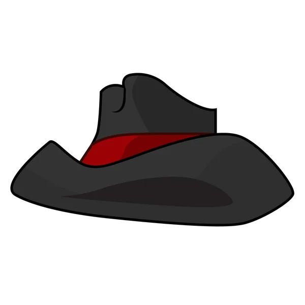 Sombrero negro ilustración aislada — Vector de stock