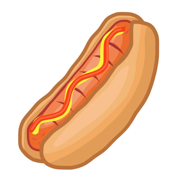 Elszigetelt hot-dog ábrán — Stock Vector