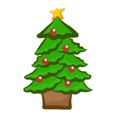 Noel ağacı izole illüstrasyon