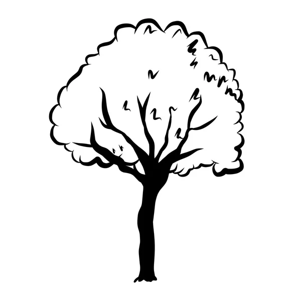Croquis ligne dessin de l'arbre — Image vectorielle
