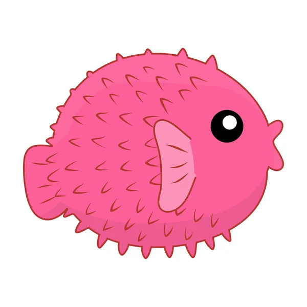 Puffer fish terisolasi ilustrasi - Stok Vektor