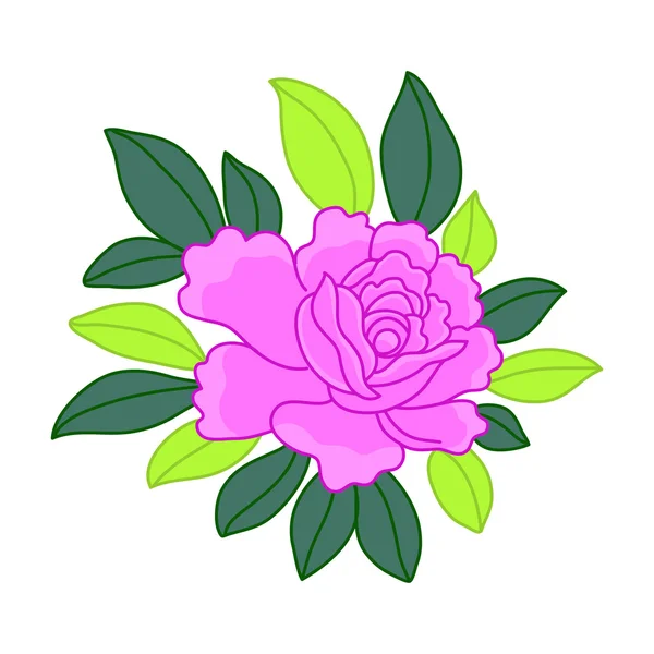 Roze bloem geïsoleerde illustratie — Stockvector