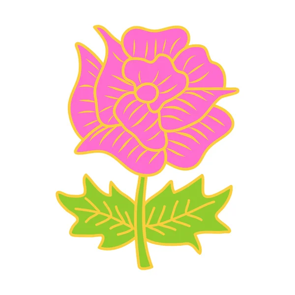 Рожева квітка ізольована ілюстрація — стоковий вектор
