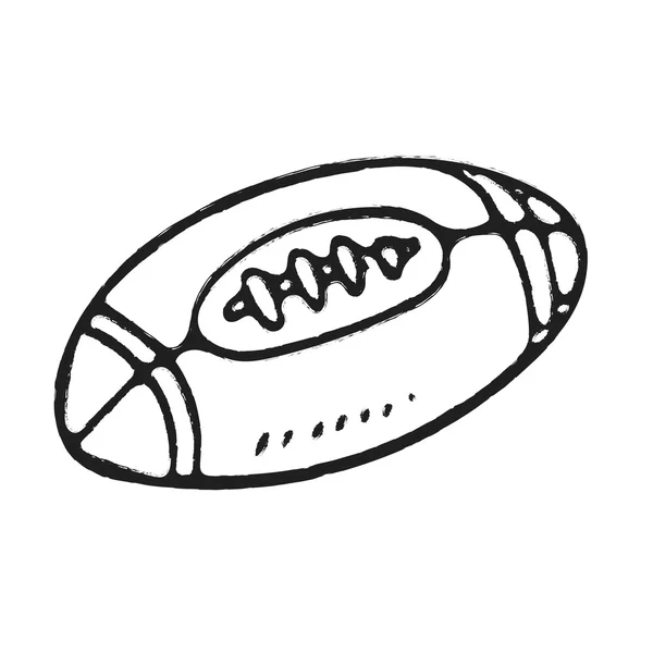 Dibuja a mano pelota de rugby o fútbol americano — Vector de stock