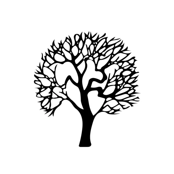 Silhouette d'arbre isolé — Image vectorielle