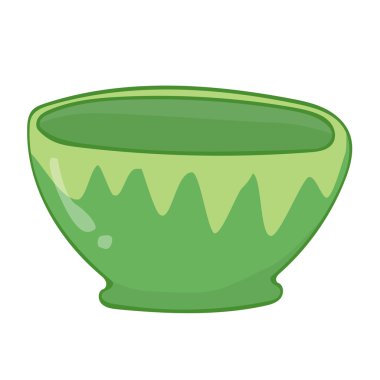 Yeşil kase izole illüstrasyon