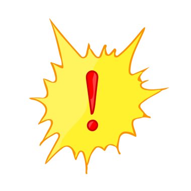 Beyaz arka plan üzerinde ünlem işareti izole illüstrasyon