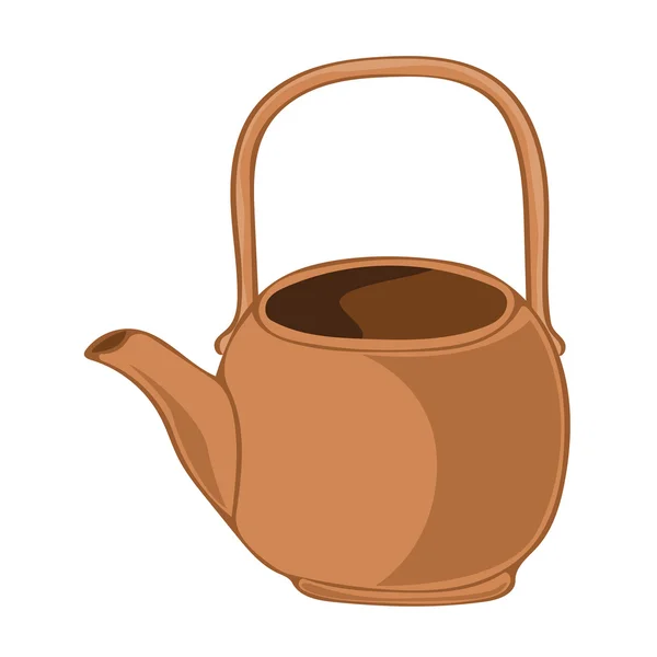 Hervidor de té ilustración aislada — Vector de stock