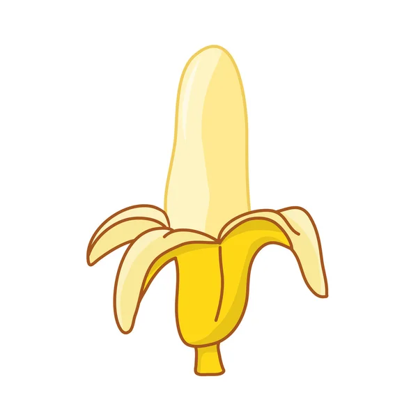 Oloupaný banán, samostatný obrázek — Stockový vektor