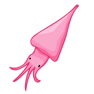 izole kalamar illüstrasyon