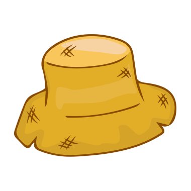 Hasır şapka izole illüstrasyon