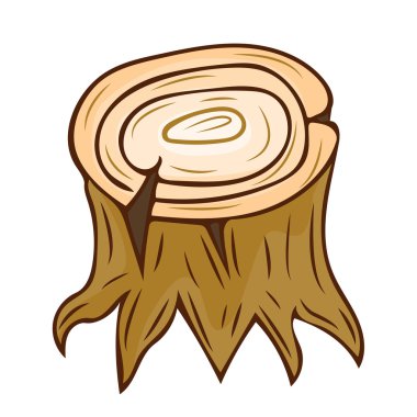 ağaç kütüğü yalıtılmış kökleri ile