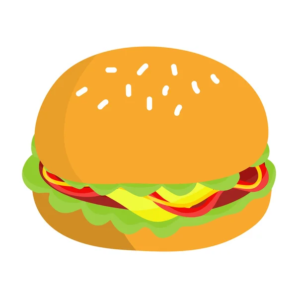 Hamburger isolated illustration — Stock Vector