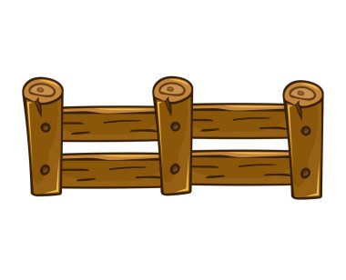 Ahşap çit illüstrasyon izole