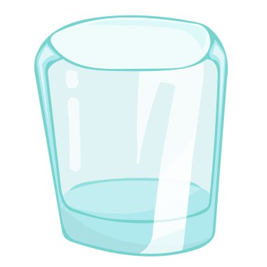 Boş cam izole illüstrasyon