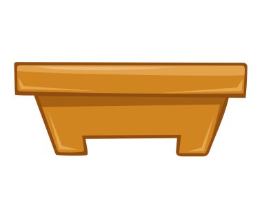 Ahşap masa izole illüstrasyon