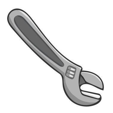 İngiliz anahtarını izole illüstrasyon