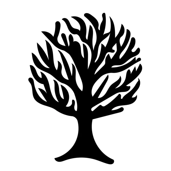 Silhouette d'arbre illustration isolée — Image vectorielle