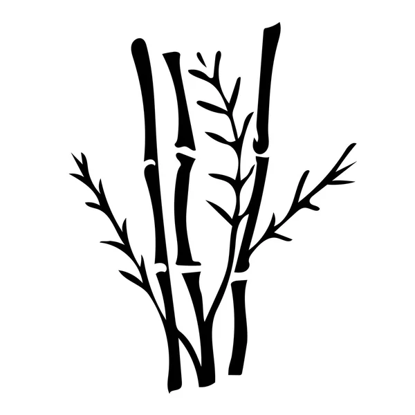 Silhouette en bambou illustration isolée — Image vectorielle