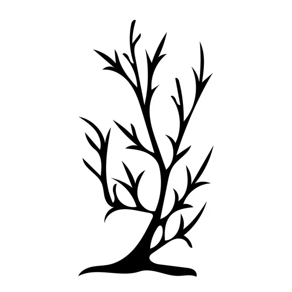 Silhouette d'arbre illustration isolée — Image vectorielle