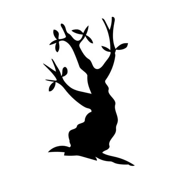 Baum Silhouette isolierte Illustration — Stockvektor