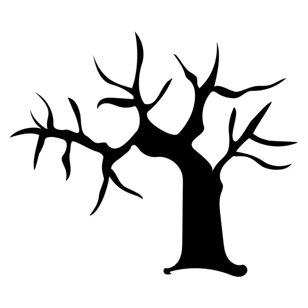 Silueta de árbol ilustración aislada — Vector de stock