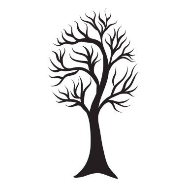 Beyaz arkaplanda ağaç silueti izole edilmiş