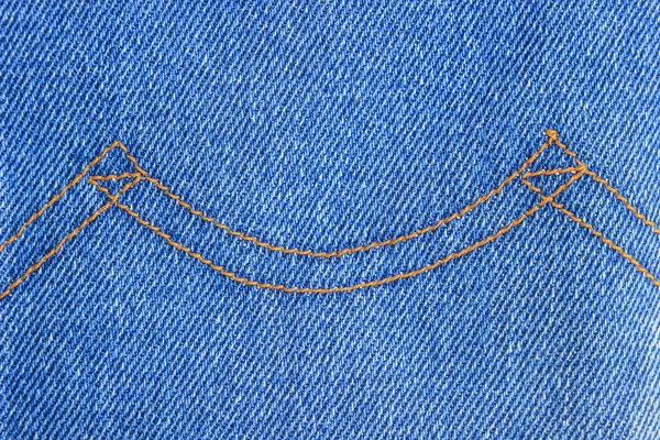 Zblízka blue jeans džíny textury s švy — Stock fotografie