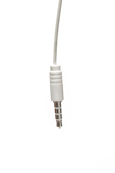 Cable de audio aislado sobre fondo blanco — Foto de Stock