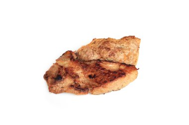 Beyaz arka plan üzerinde ızgara domuz pirzolası