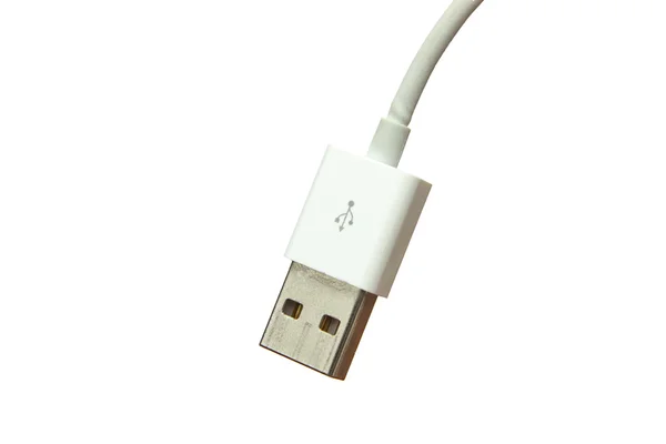 Câble USB sur un fond blanc — Photo