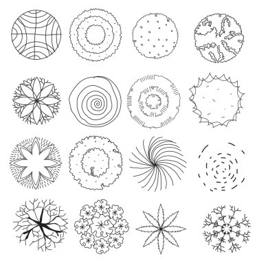 Treetop sembollerin için mimari ayarlama veya design.vector manzara