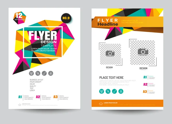Corporate brochure flyer design layout template in A4 size, colo — Stock Vector