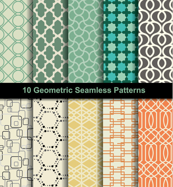 Set seamless pattern retro