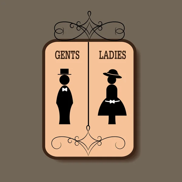 Lady and gentleman sign — Stock Vector